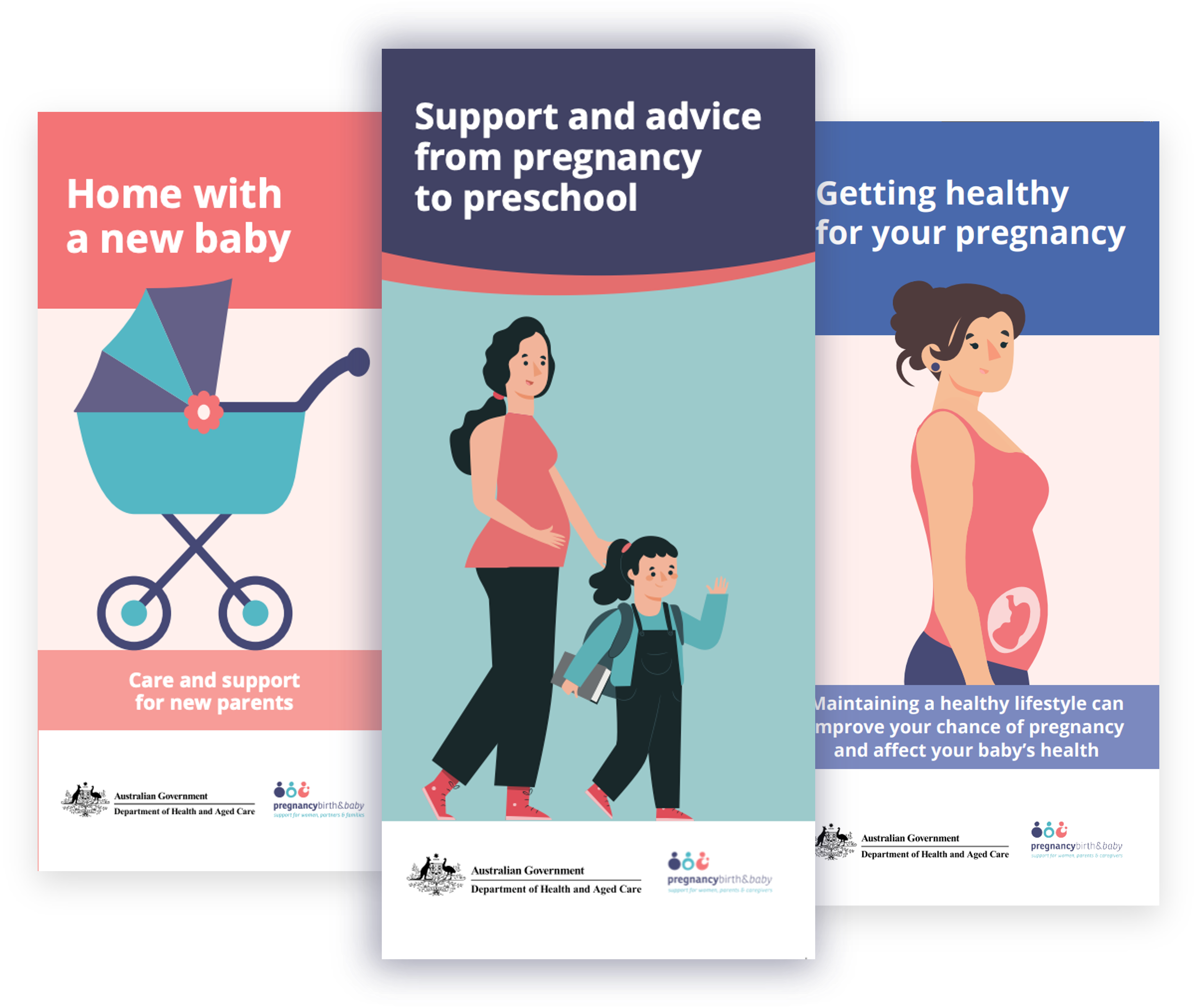 Brochures available in English from Pregnancy birth and baby