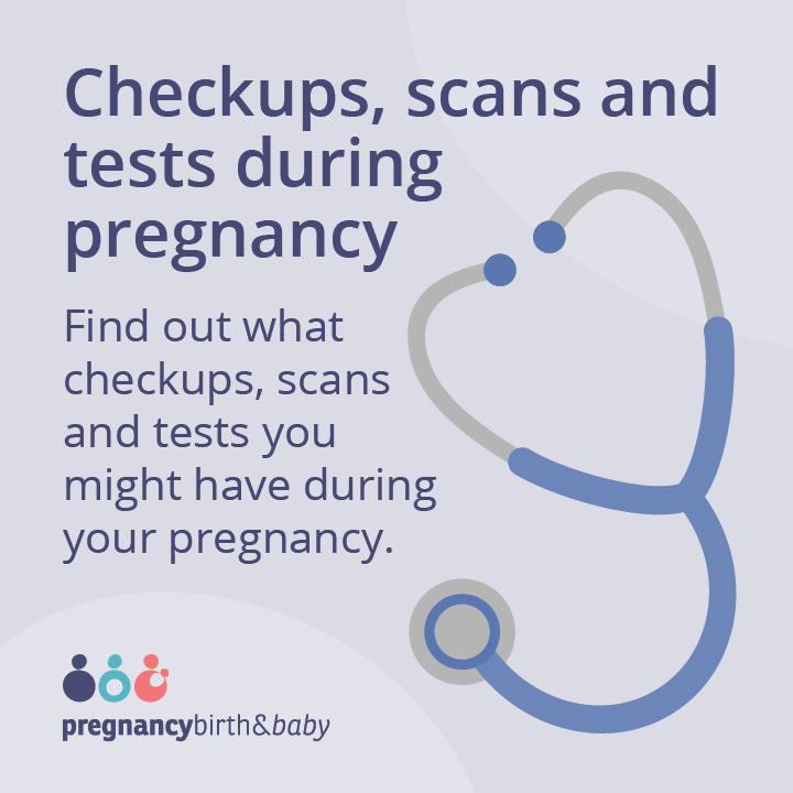 Checkups, scans and tests during pregnancy - promo tile